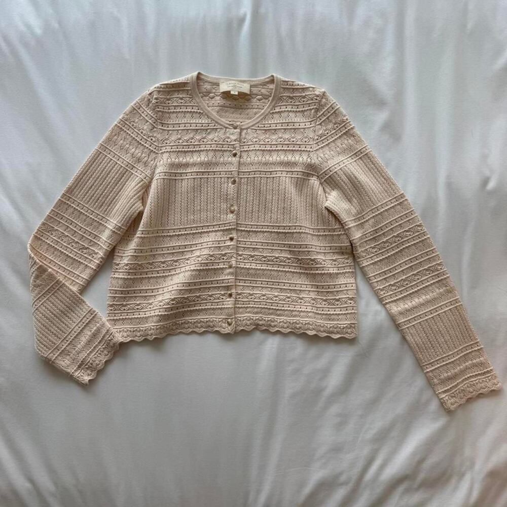 Sezane cream knit cardigan